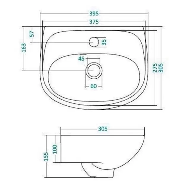 Умывальник Анимо-40 без постамента 1WH110490