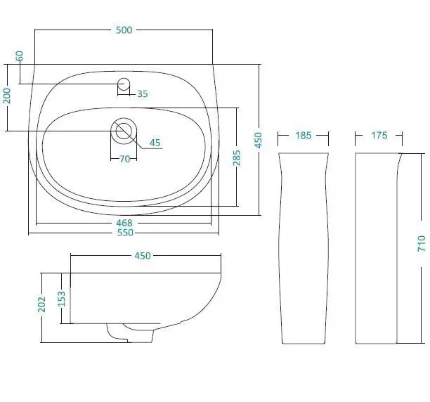 Умывальник Анимо-55 с постаментом
