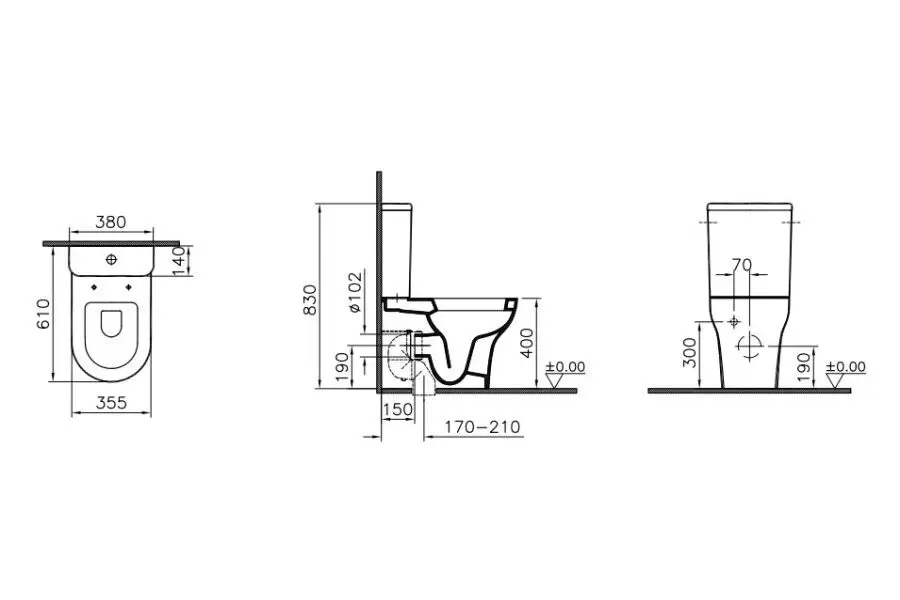 Унитаз-компакт напольный с сиденьем (микролифт) Zentrum 9012B003-7202
