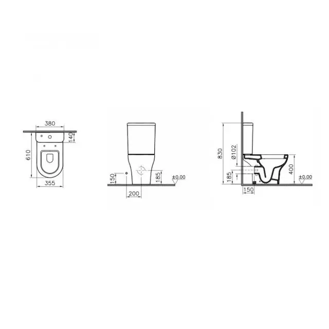 Унитаз-компакт напольный с сиденьем (микролифт) Zentrum Open-back 9012B003-7204