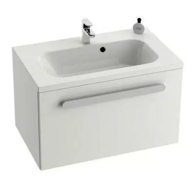 Тумба под умывальник SDU 800 Chrome оникс/белая X000000535