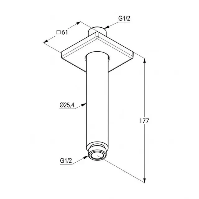 Кронштейн A-QA DN15 потолочный хром 6653505-00