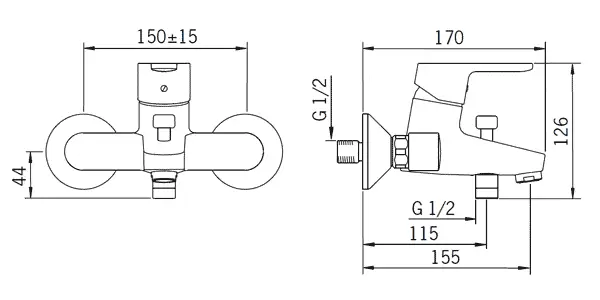 Cмеситель для ванны Aquita 2940U
