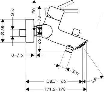 Смеситель для ванны Tallis S 32440