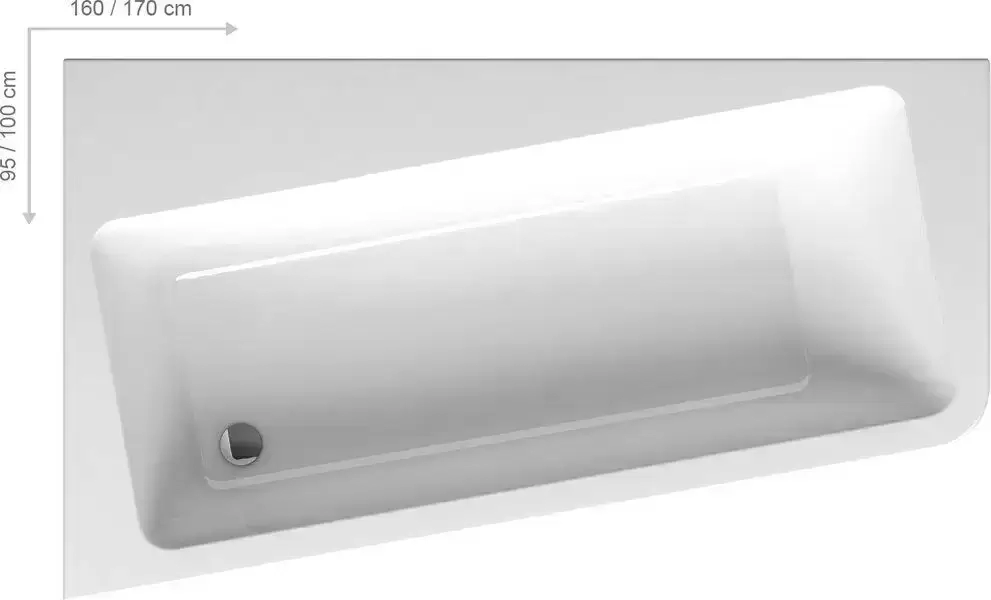 Ванна акриловая 10° L 1600х950 C831000000