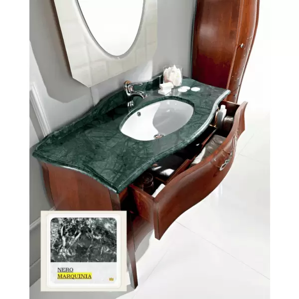 Стеклянная раковина-столешница 123x55x15 Nero marquinia TULIP 123 TULIPTOP123MARQ