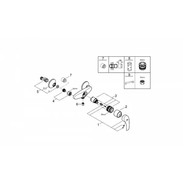 Смеситель GROHE Eurosmart для душа 33555002
