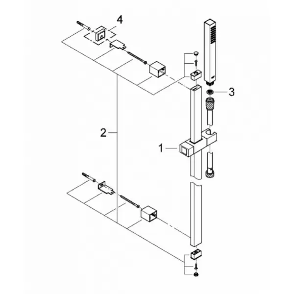 Душевой гарнитур Euphoria Cube 900 мм шланг Relexaflex 1750 мм 27700000 Grohe