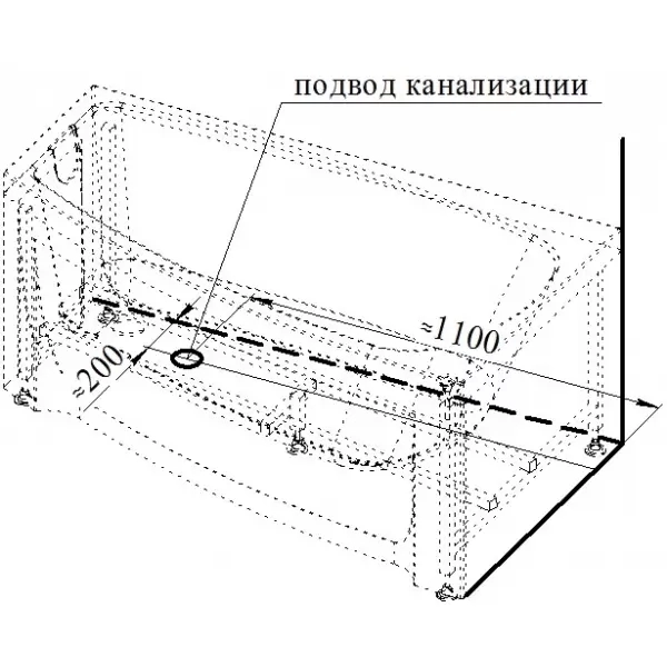 Боковая панель короткая с креплением к ванне Мэги (левая); Vanessa 2-31-0-1-0-211