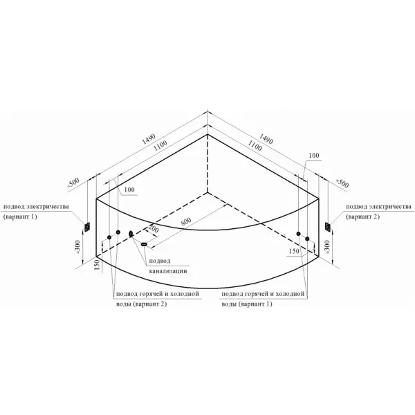 Фронтальная панель с креплением к ванне Сандра ; Vanessa 2-21-0-0-0-221