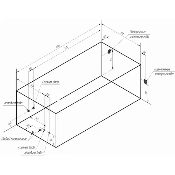 Акриловая ванна Роза 169х77, каркас; Vanessa 2-01-0-0-1-208