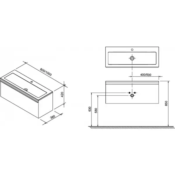 Комплект мебели 1000 Clear белый / вишня