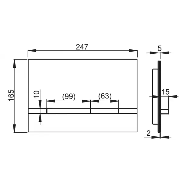 Страйп кнопка управления, нержавеющая сталь, черный STRIPE-BLACK