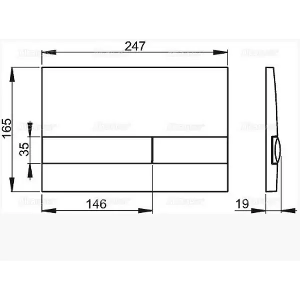 Кнопка управления, черный/хром-матовый M1728-2