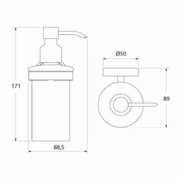 Дозатор для жидкого мыла, матовое стекло, латунь, Calipso, CALMBG0i46