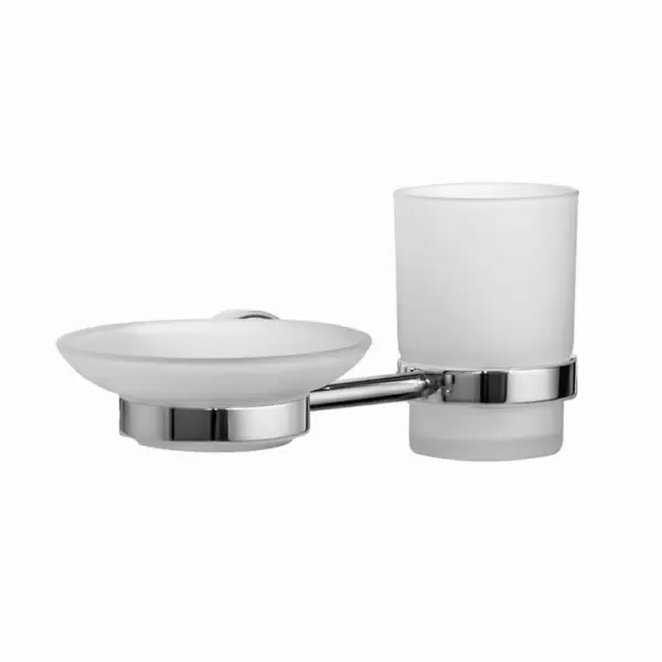 Подстаканник и мыльница, матовое стекло, латунь, Calipso, CALMBG0i57