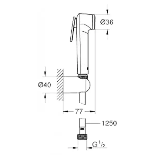 Душевой набор с гигеиническим душем металл душевой шланг Silverflex 1250 мм 26354000 26355IL0 GROHE