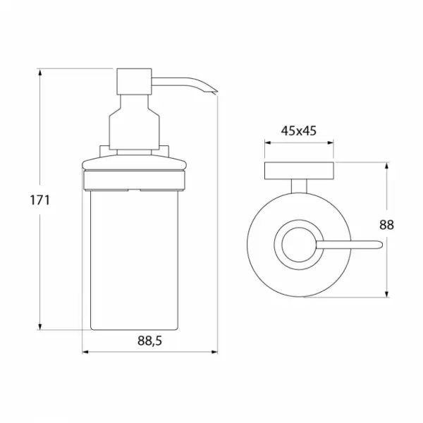 Дозатор для жидкого мыла, матовое стекло, латунь, Edifice, EDIMBG0i46