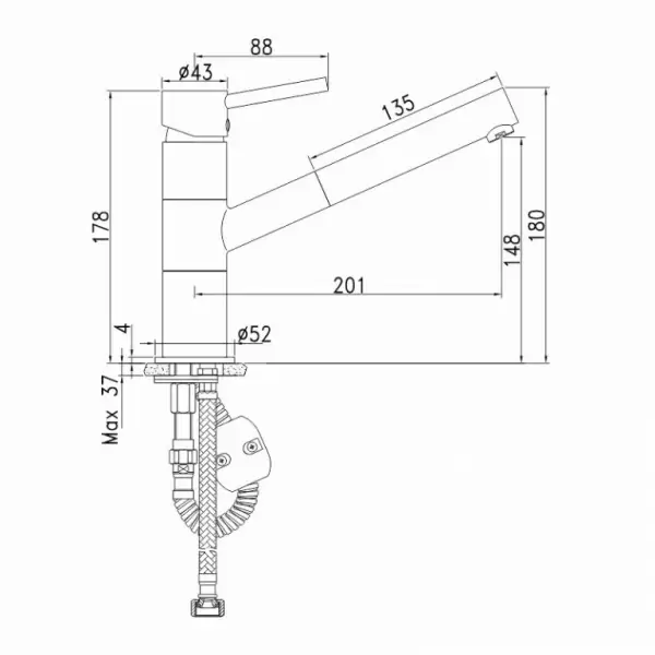Смеситель для кухни Velikan VE2SBP0i05