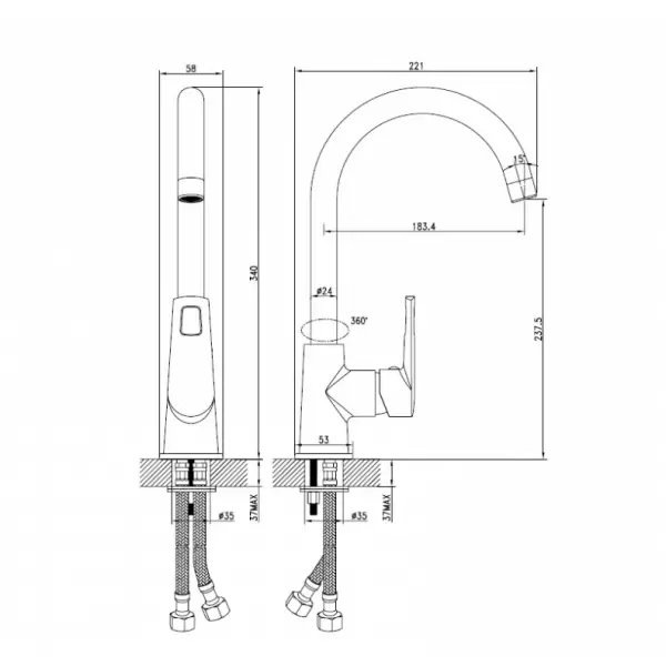 Смеситель для кухни Runo RUNSBJ0i05