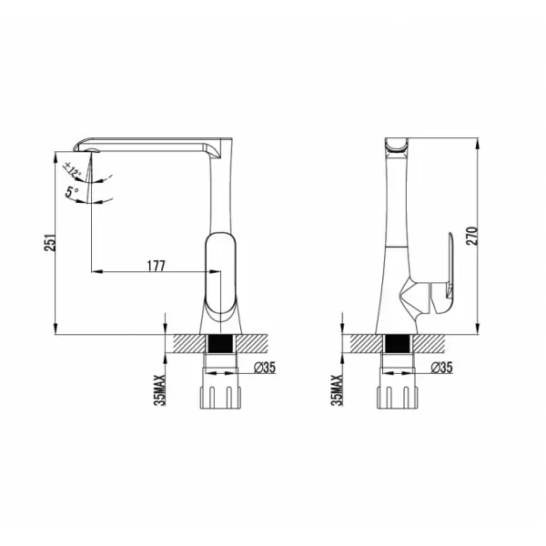 Смеситель для кухни белый/хром Calipso CALSBL0i05