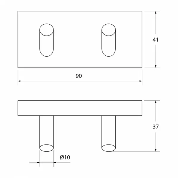 Крючок двойной, латунь, Edifice, EDISB20i41