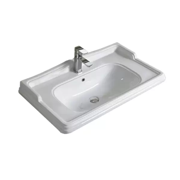 Тумба-умывальник Монако-80-1 белая с раковиной 3380