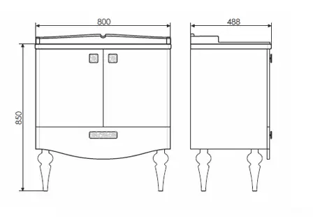 Тумба-умывальник Монако-80-1 белая с раковиной 3380