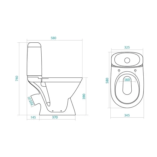Унитаз-компакт Римини 1WH501523 косой выпуск двухрежимная арматура сиденье полипропилен