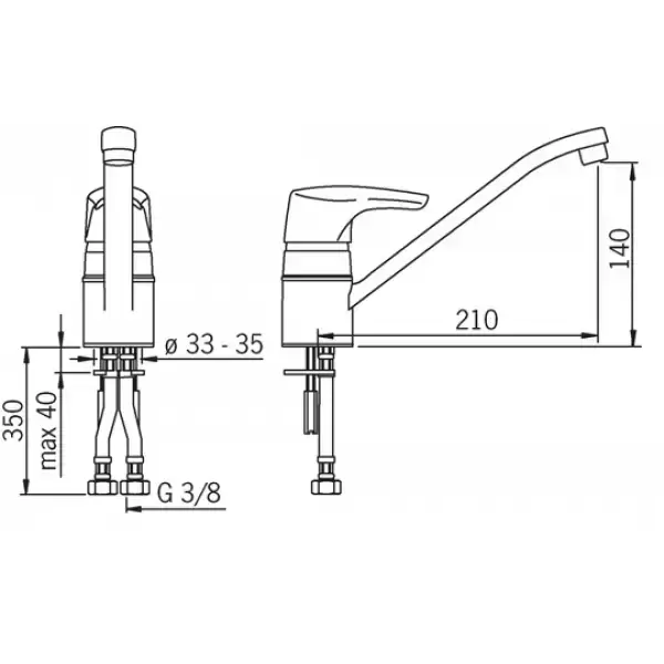 Смеситель для кухни Saga 1930