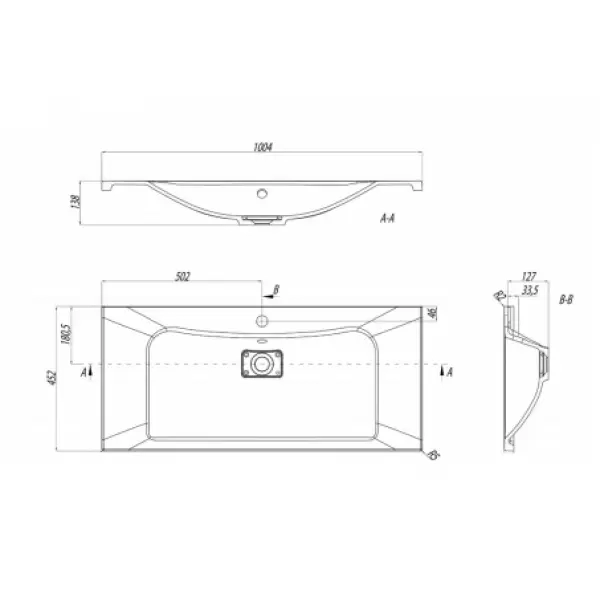 Раковина Брук 1000 белая 1A71333KBC010