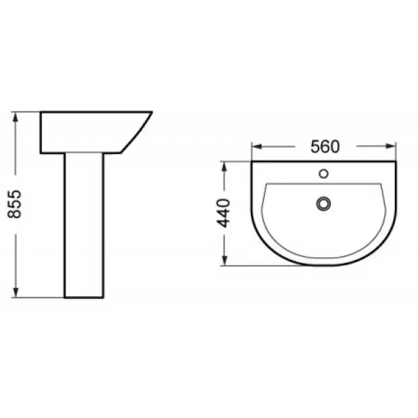 Раковина Antareo 560x440 BB0123L