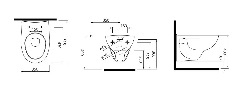 Унитаз подвесной безободковый с сиденьем микролифт OPTIMUM 711 (719) 27363+701297360