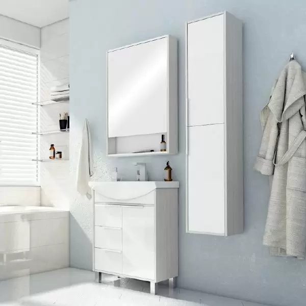 Тумба Рико 65 Белый/Ясень фабрик под раковину смайл 65 1A213301RIB90