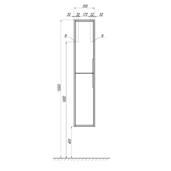 Шкаф-колонна Рико Белый/Ясень фабрик 1A216603RIB90