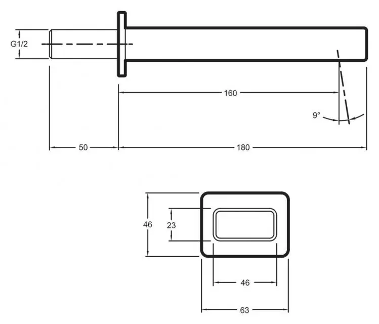 Излив STRAYT для ванны (хром) E37344-CP Jacob Delafon