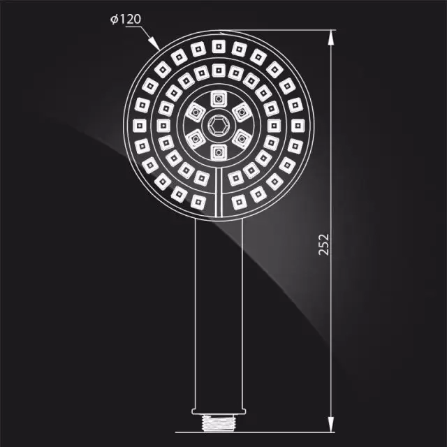 Лейка душевая 3-режимная 120мм Chrome HAND SHOWER MR-073-Chrome Elghansa