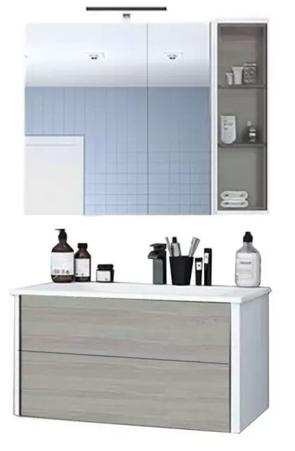 Комплект мебели Брук 100 дуб латте с зеркалом