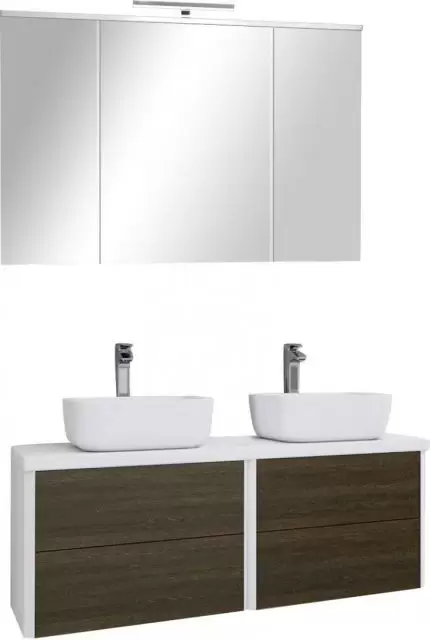 Комплект мебели Брук 120 дуб феррара с зеркальным шкафом