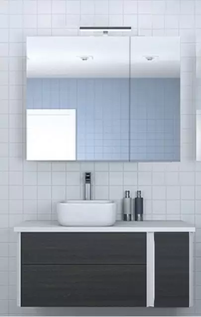 Комплект мебели Брук 80 дуб феррара с зеркальным шкафом