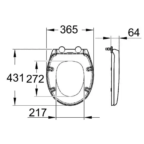 Сиденье Bau Ceramic с микролифтом, 39435000 GROHE