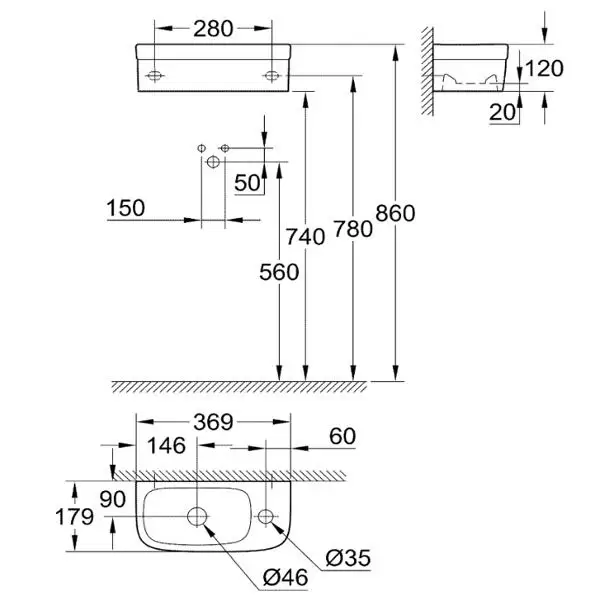 Раковина компактная Euro Ceramic 30*20, 39327000 GROHE