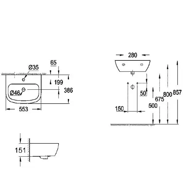 Раковина Bau Ceramic 55, 39440000 GROHE