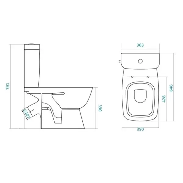 Унитаз-компакт "Нео Лайт", 1WH302409, двухрежимная арматура Oliveira, сиденье дюропласт микролифт
