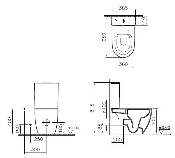 Комплект напольного безободковогo унитаза SENTO Open-Back Vitra