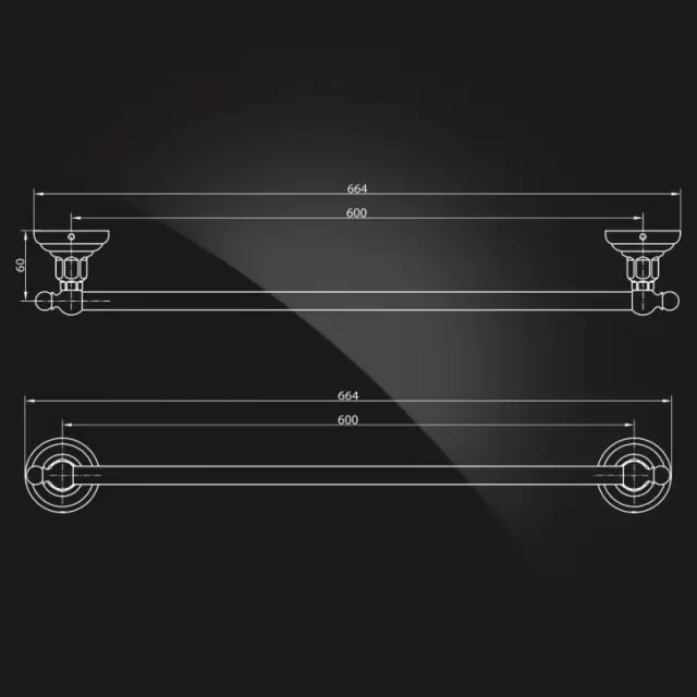 Держатель полотенца 60 см Elghansa PRK-216