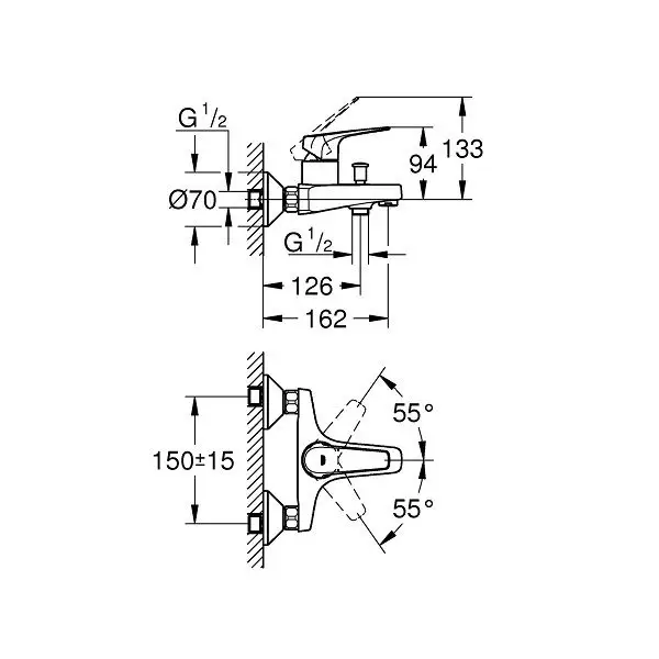 Смес.Ван,1-рыч, LongLife 35мм BauFlow 23601000 GROHE