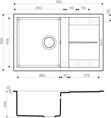 Мойка Sumi 79-PL Tetogranit/платина Omoikiri 4993667