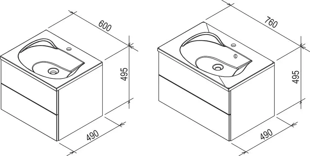 Тумба под умывальник SD 760 ROSA II белая/белая X000001293 Ravak