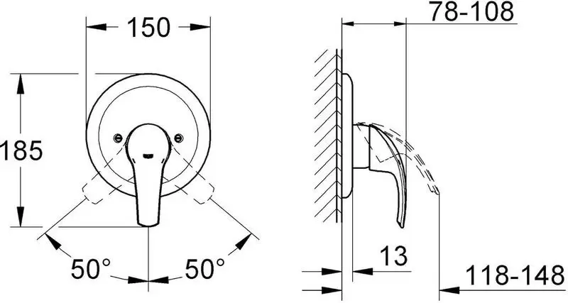 Смеситель GROHE Eurosmart для душа 19451001